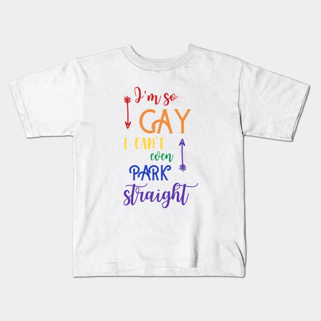 Gay Pride Parade Funny Design Kids T-Shirt by JustCreativity